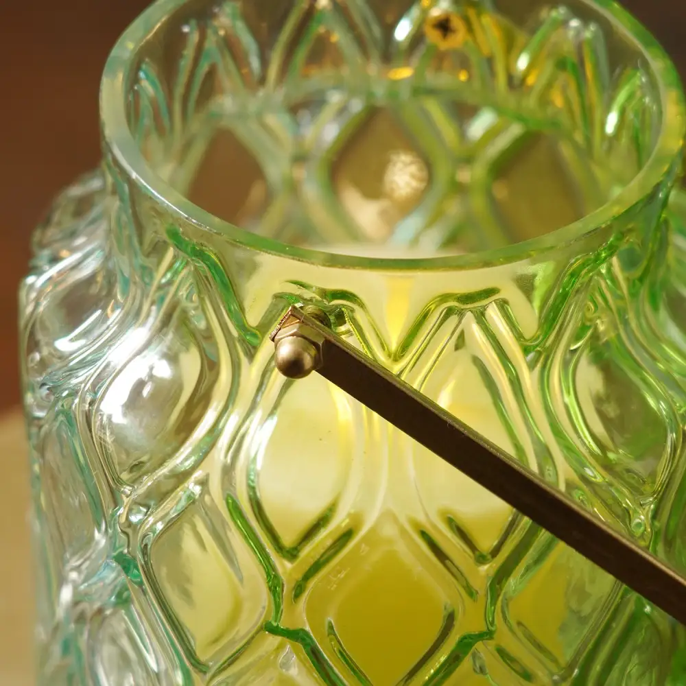 Green Blue Ombre Textured Glass Lantern