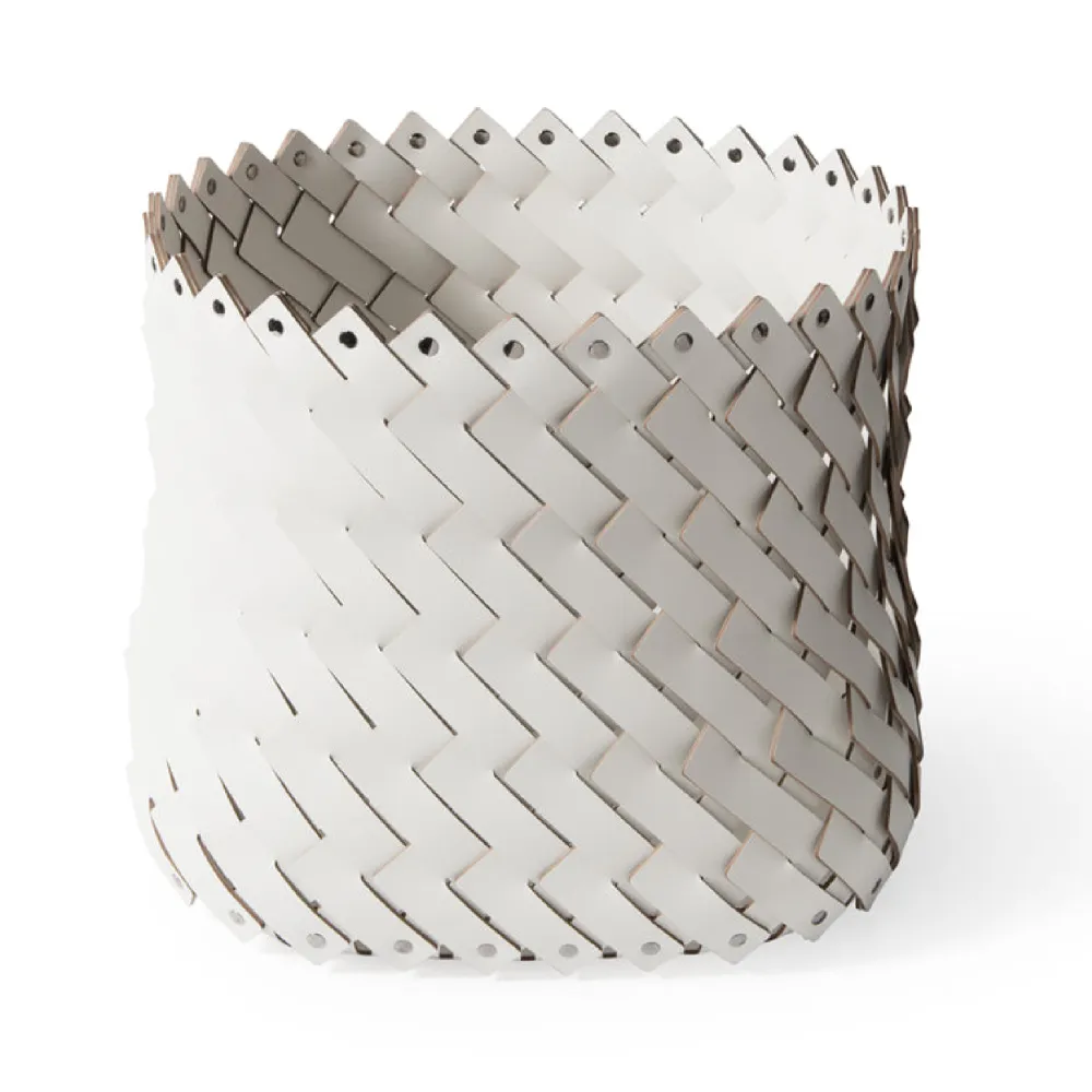 Handwoven Leather Square Basket
