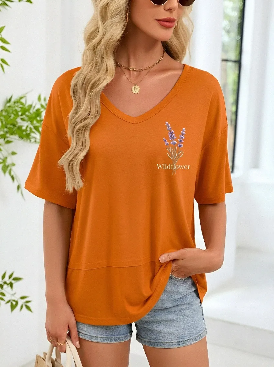 Wildflower Lavender Floral T-Shirt
