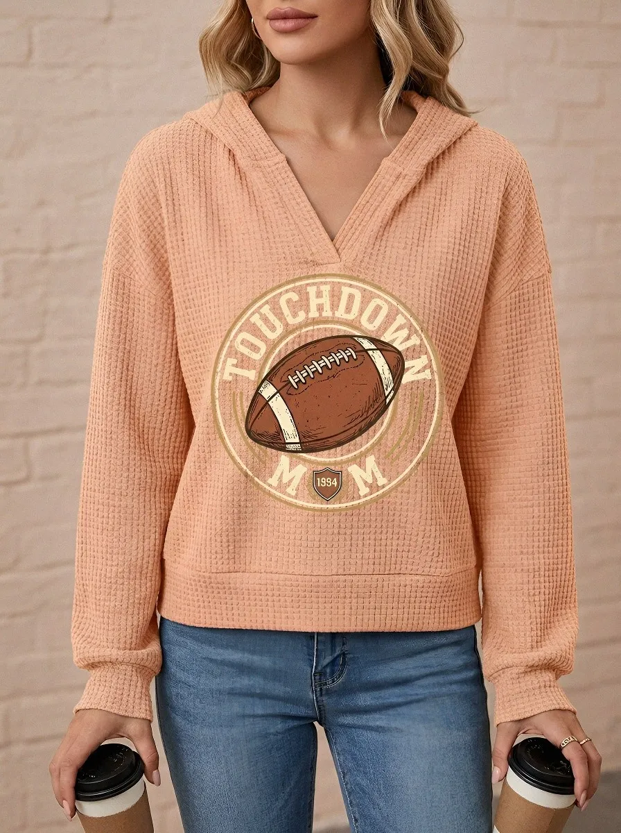 Football Graphic Casual Hoodie