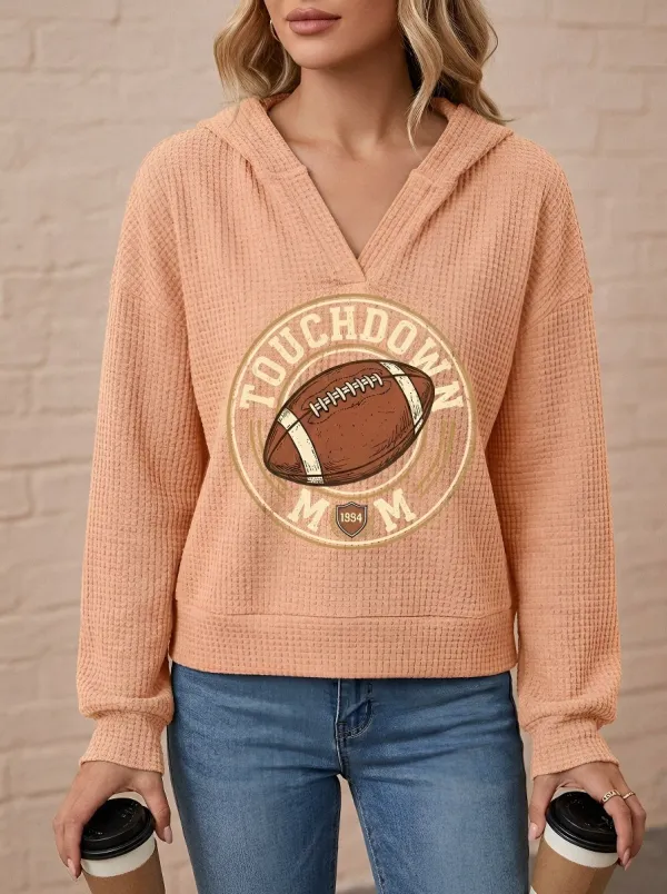 Football Graphic Casual Hoodie