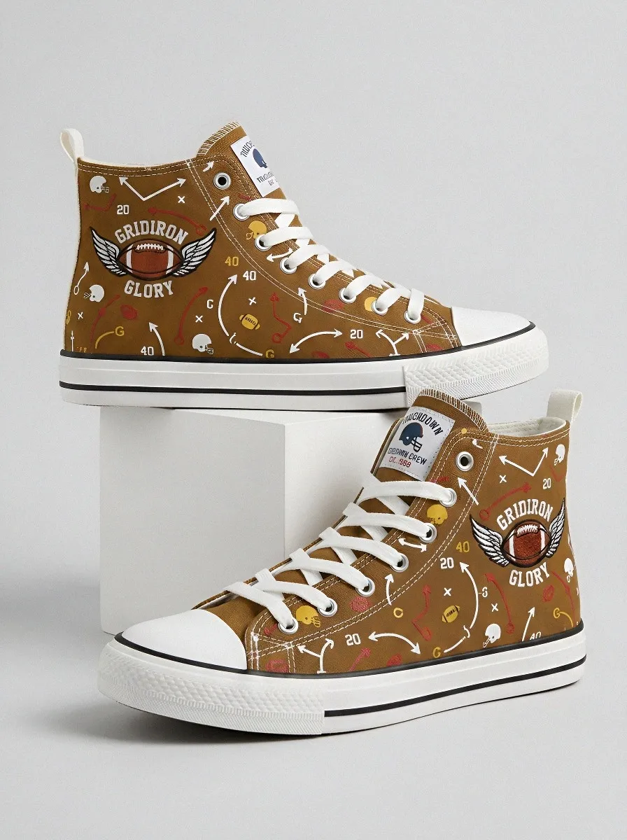 Unisex Football Fan Gridiron Glory Printed Sneakers