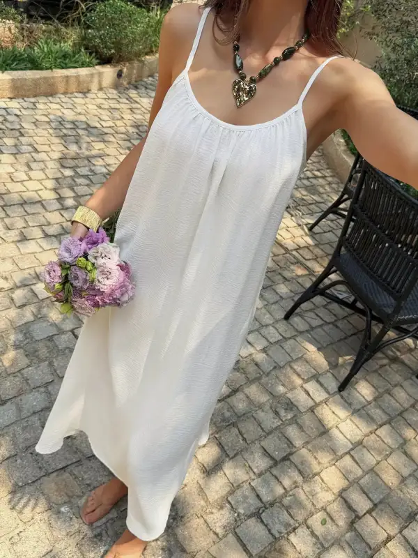 Flowy Spaghetti Strap Midi Dress