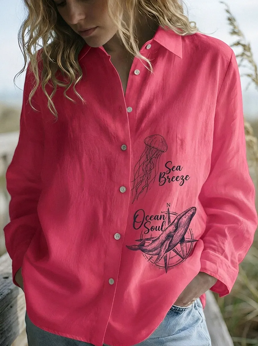 Ocean Lover Jellyfish Casual Shirt
