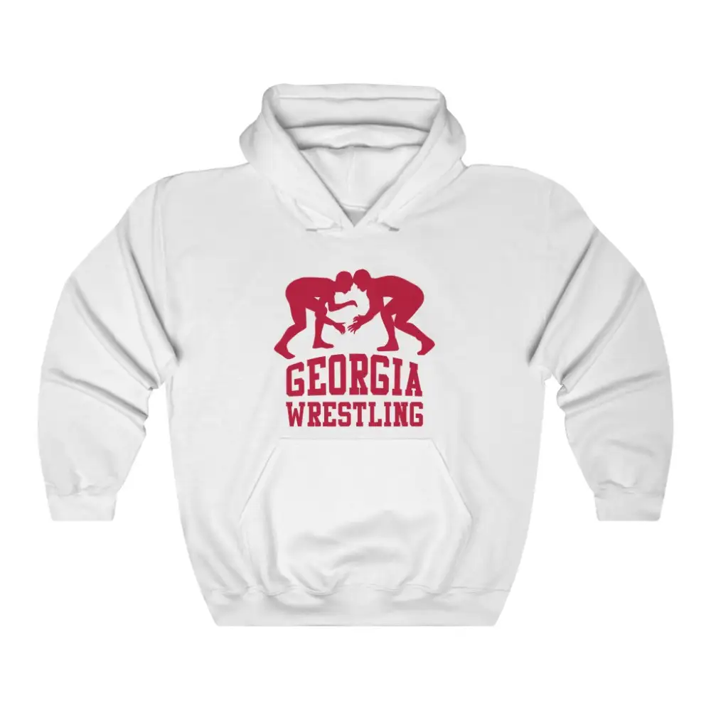 Relaxed Classic Print Wrestling Graphic Pullover Hoodie