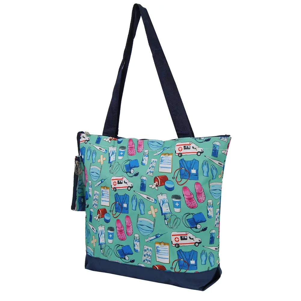 Modern Medical Motif Canvas Tote Bag