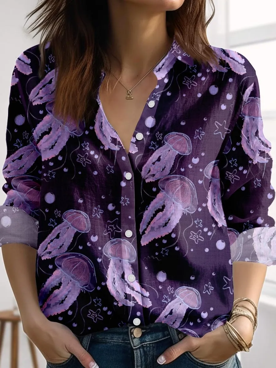 Ocean Jellyfish Print Shirt