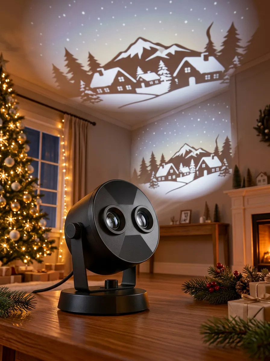Winter Village Snow Mountain Christmas LED Light Projector