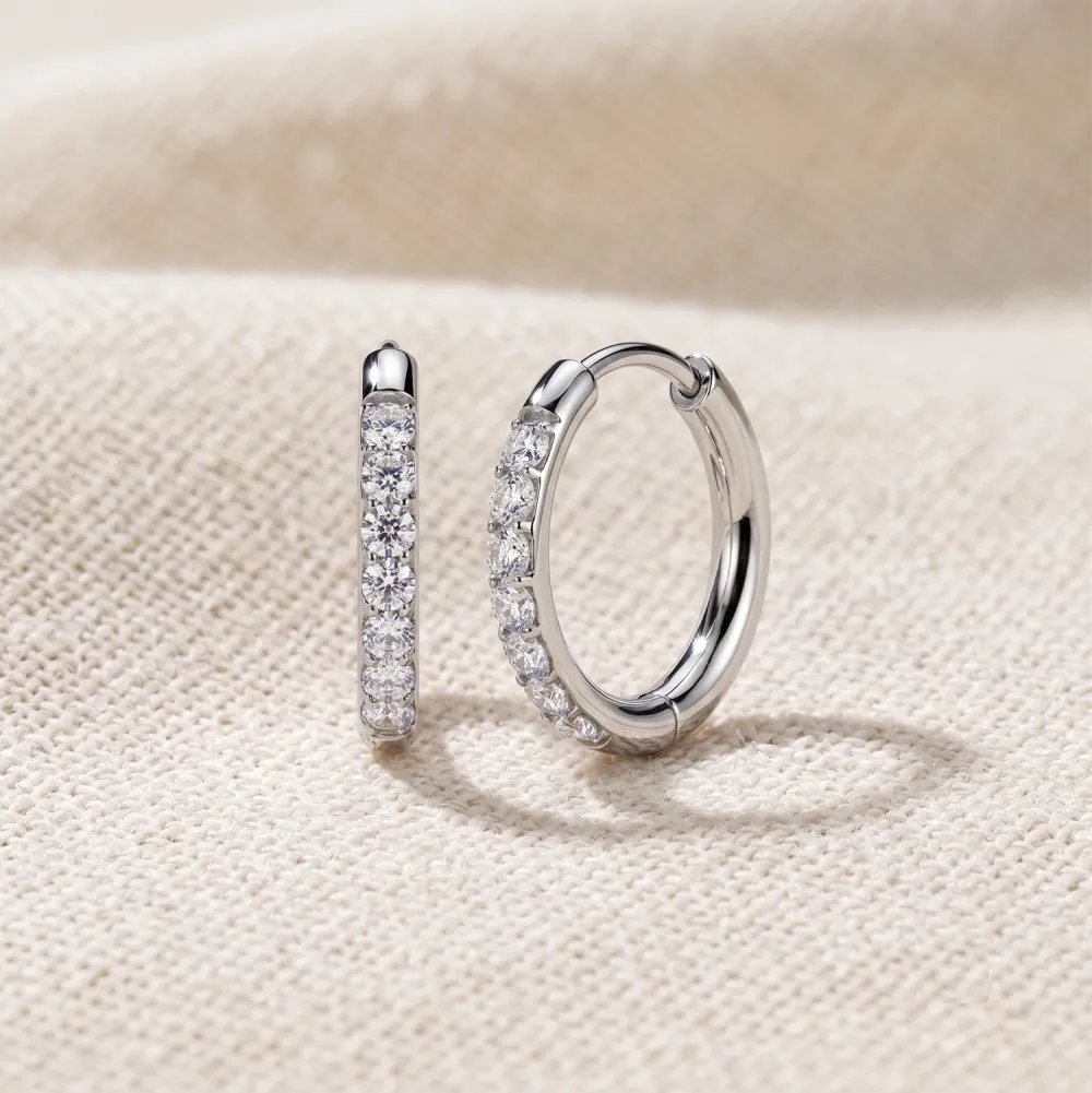 Titanium Moissanite Hoop Earrings