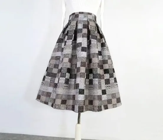 Balanced Clean Everyday Casual Checked Skirt