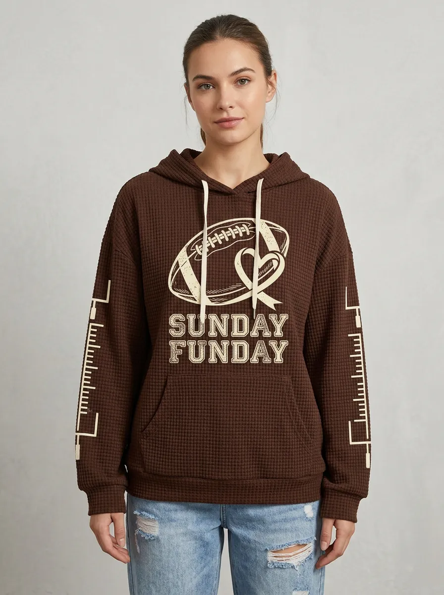 Football Graphic Casual Hoodie