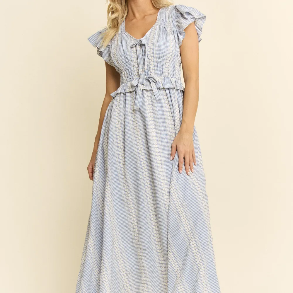 Smocked Tiered Ruffle Detail Dress