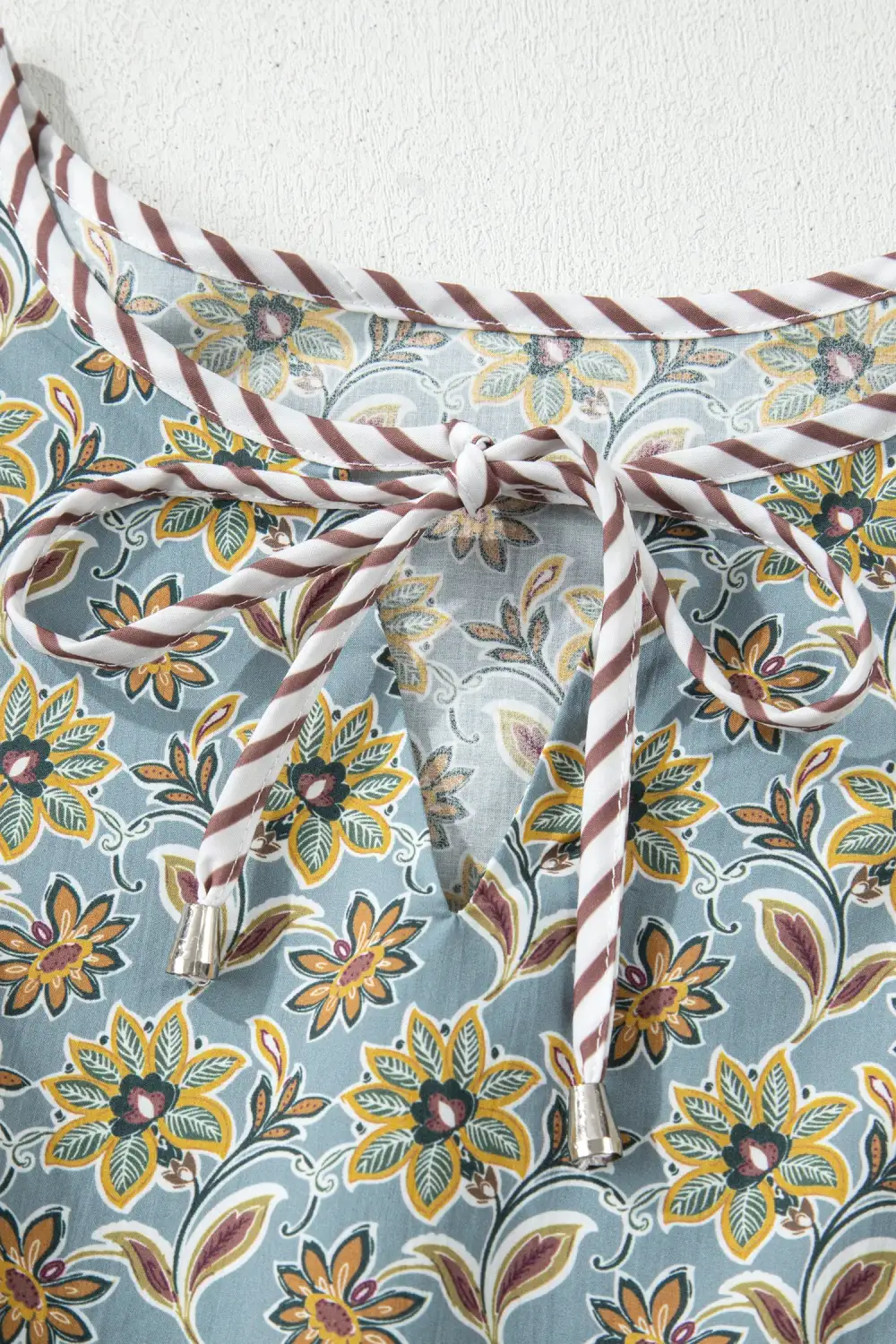 Balanced Detail Floral Striped Mini Dress