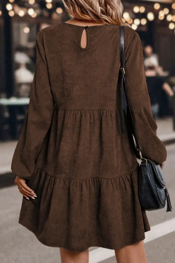 Balanced Tiered Tie Detail Mini Dress