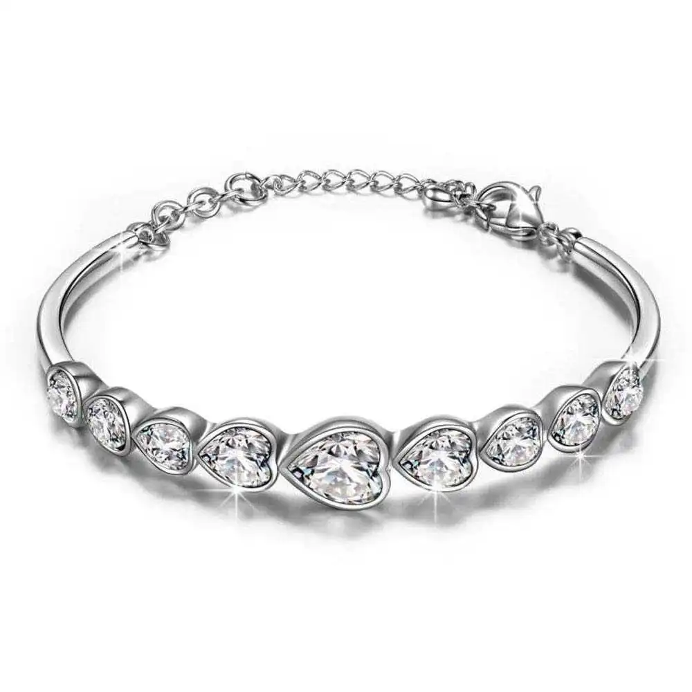 Women's Heart Bracelet Lobster Claw Closure