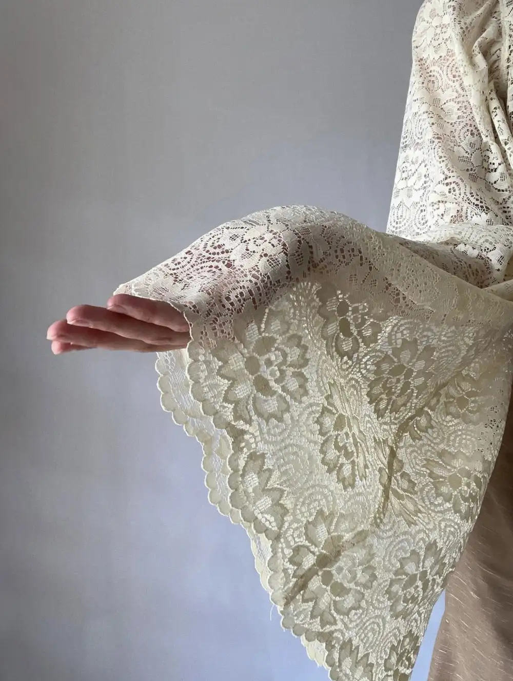 Lace Flare Sleeve Design Blouse
