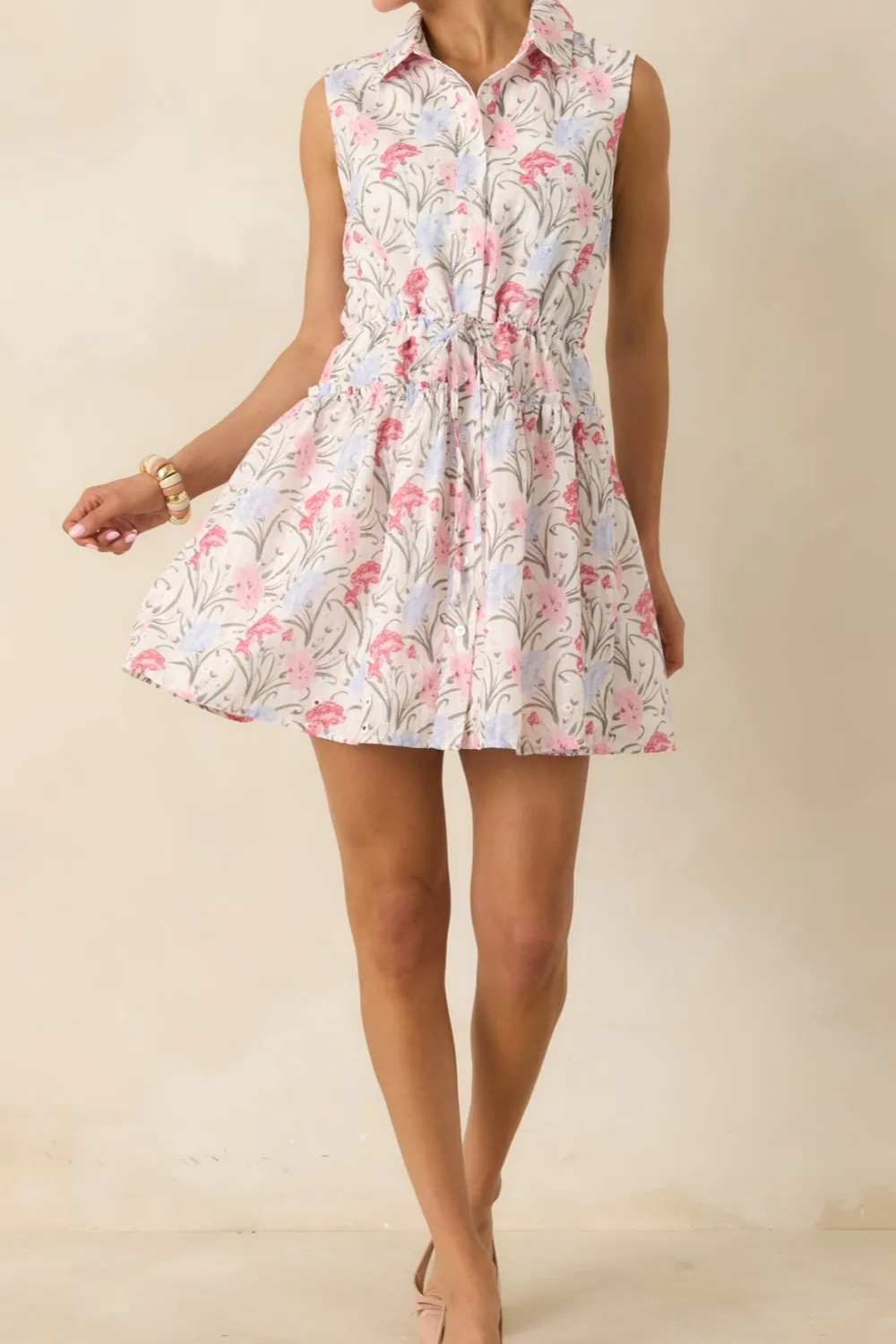 Embroidered Eyelet Mini Dress
