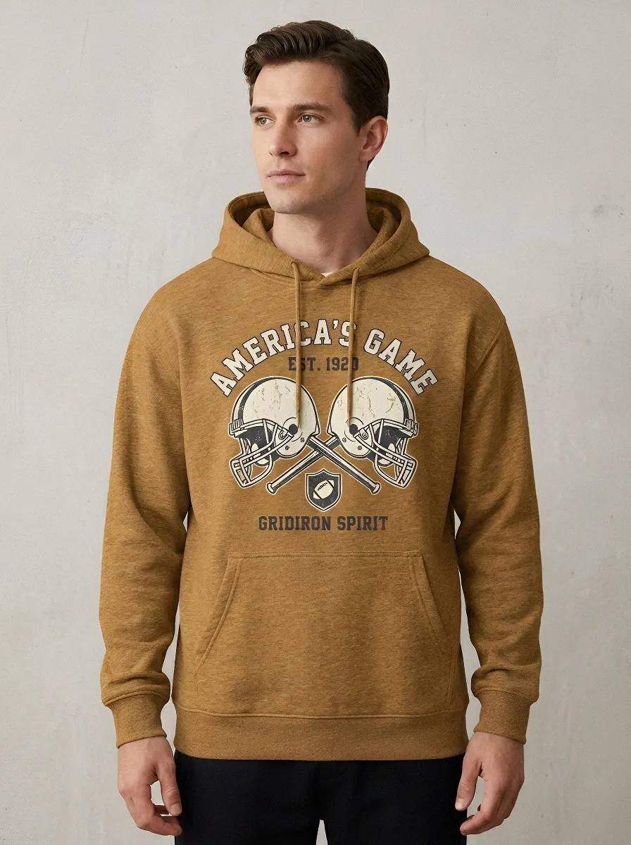 Men's Football Lover America's Game Helmet Printed Hoodie