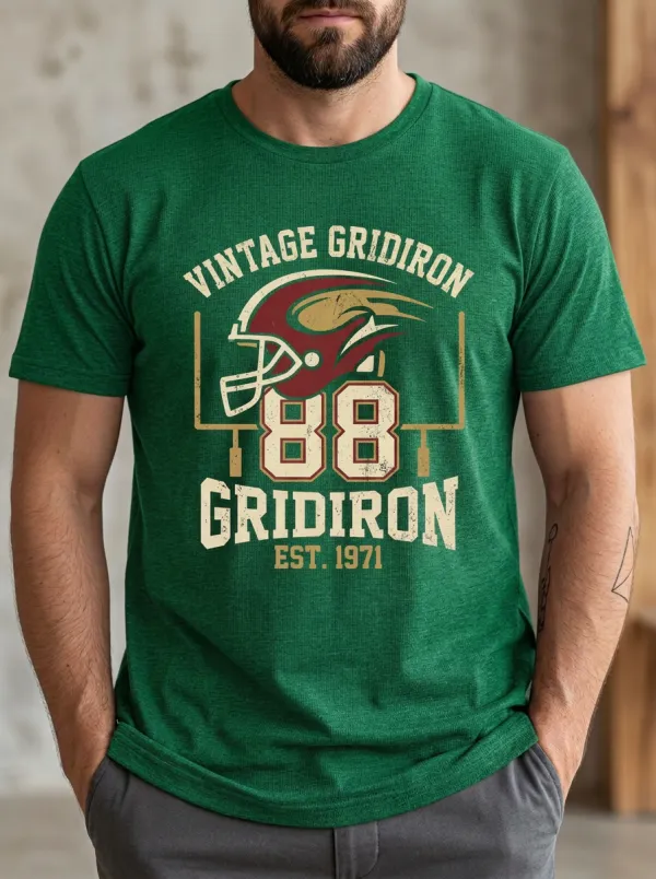 Men's Classic Gridiron Vintage Helmet T-Shirt