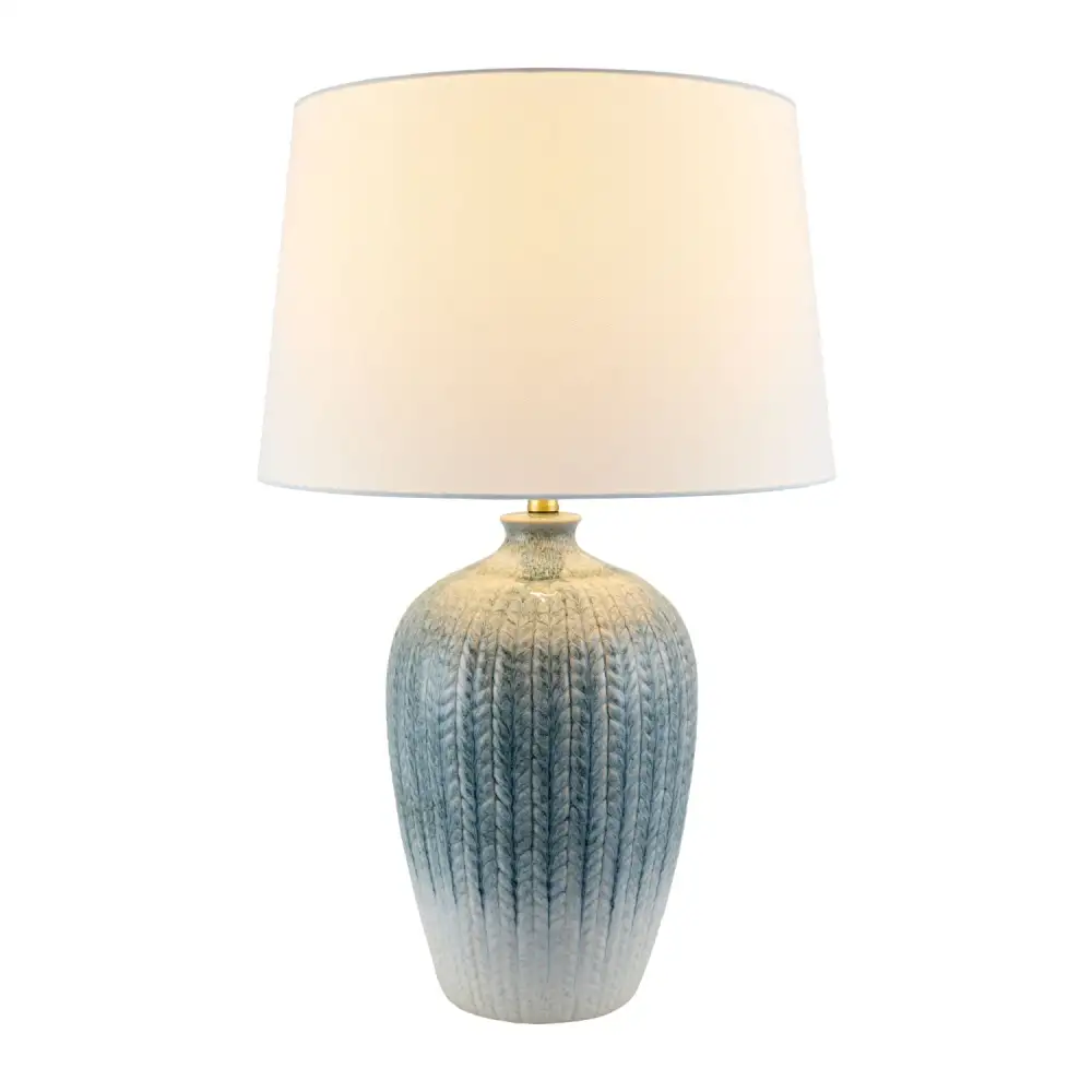 Two-Tone Ceramic Metal Linen Table Lamp