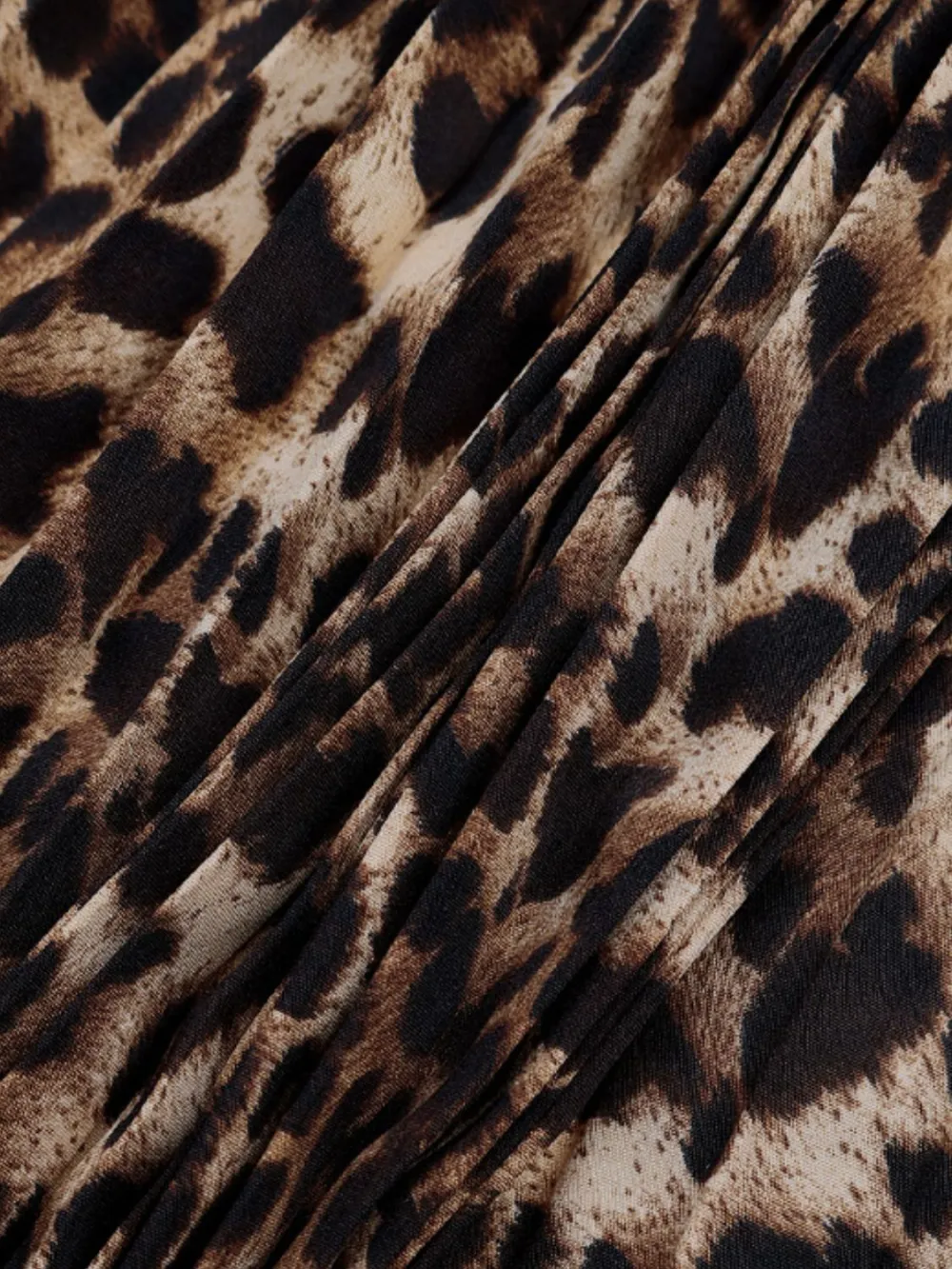 Natural Pleated Printed Skirt