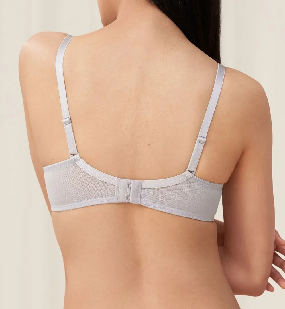 Women's Streamlined Wired Half-Cup Padded Lace Bra