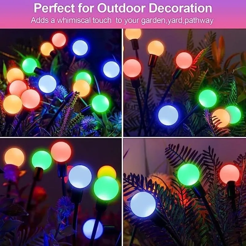 (pack of 2) Solar Garden Lights Outdoor Solar Firefly Lights Solar Garden Decorative Lights Multicolour