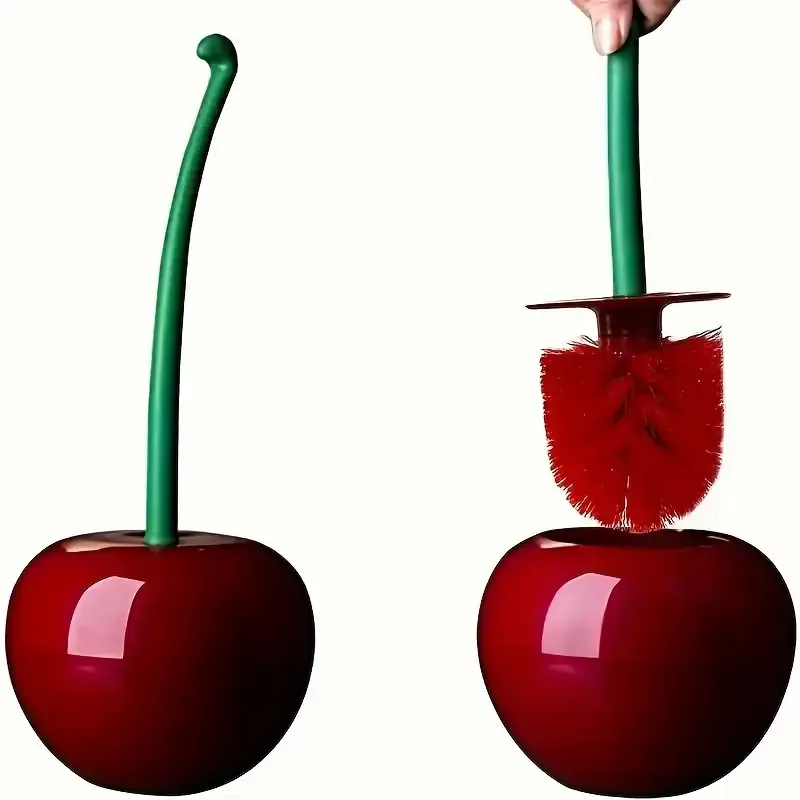 1pc Cherry Toilet Brush with Long Handle and Base