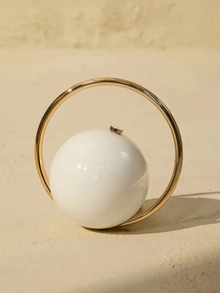 Azalea Circular Acrylic Ring Handle Clutch Bag