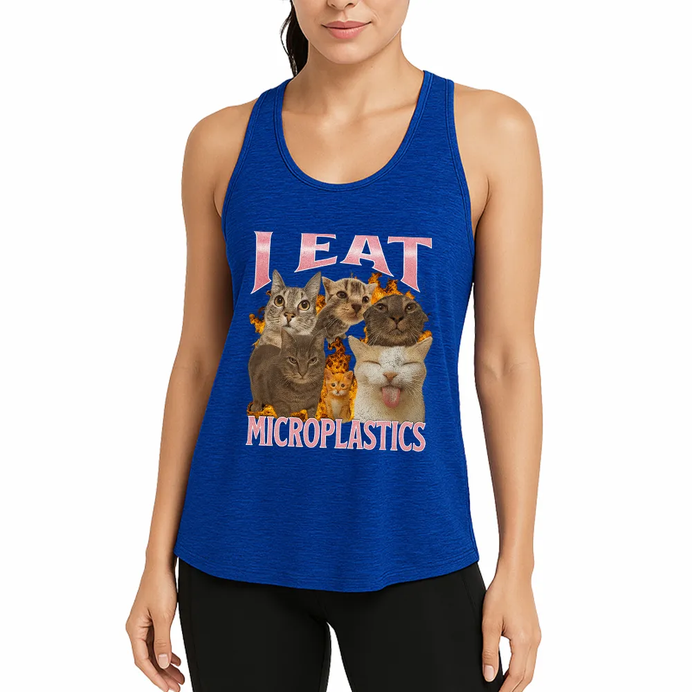 I Eat Microplastics Funny Cat Meme Athletic Tank