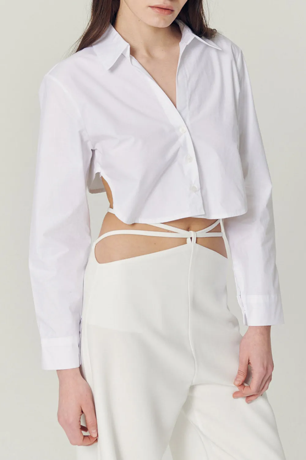 Back String Crop Shirt
