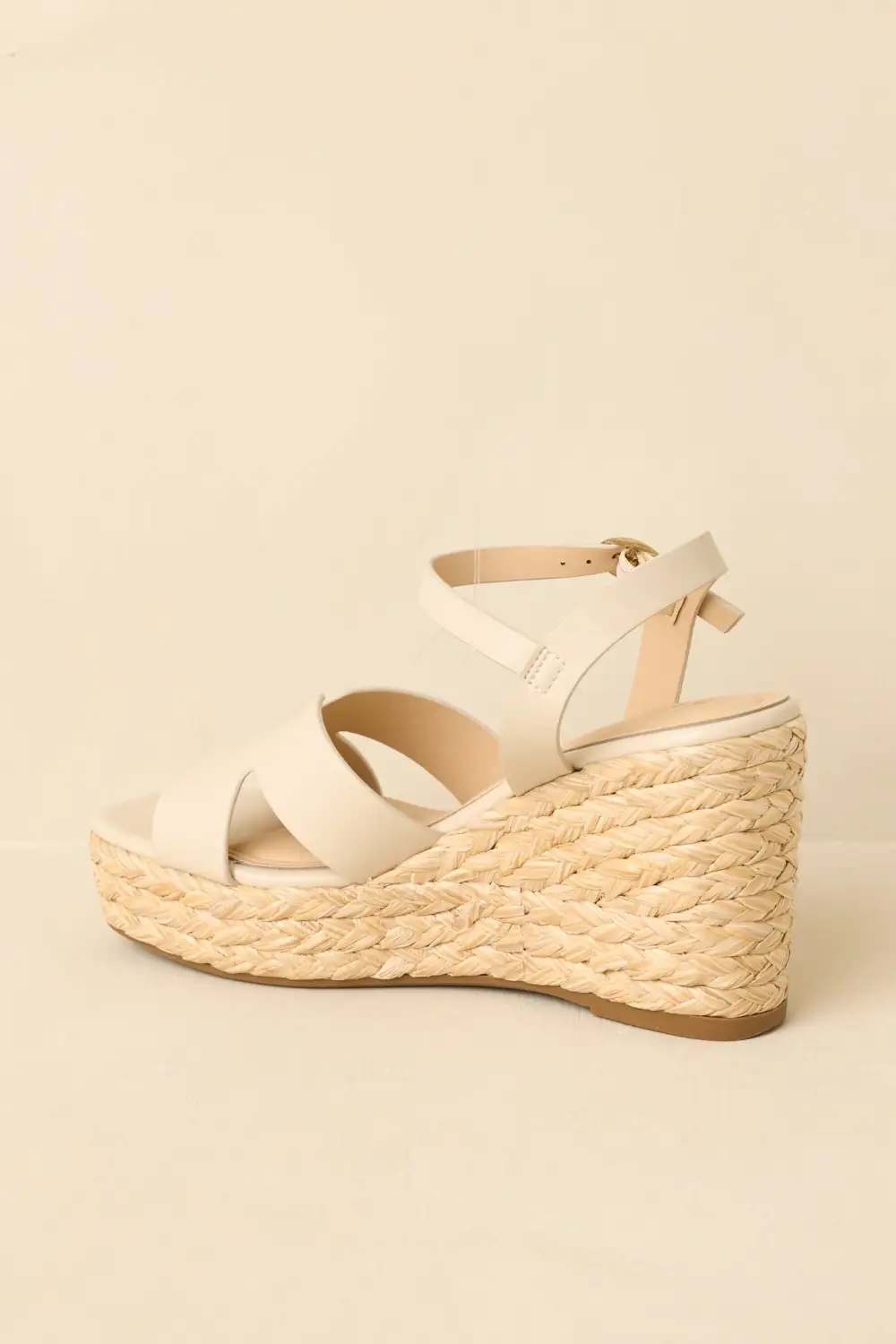 Woven White Leather High-Heeled Sandals