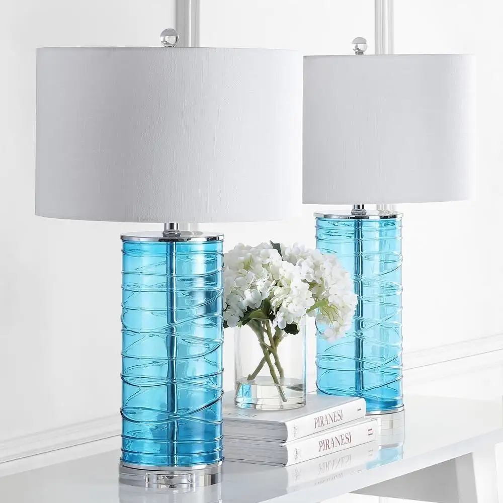 Modern Fused Glass Cylinder LED Table Lamp
