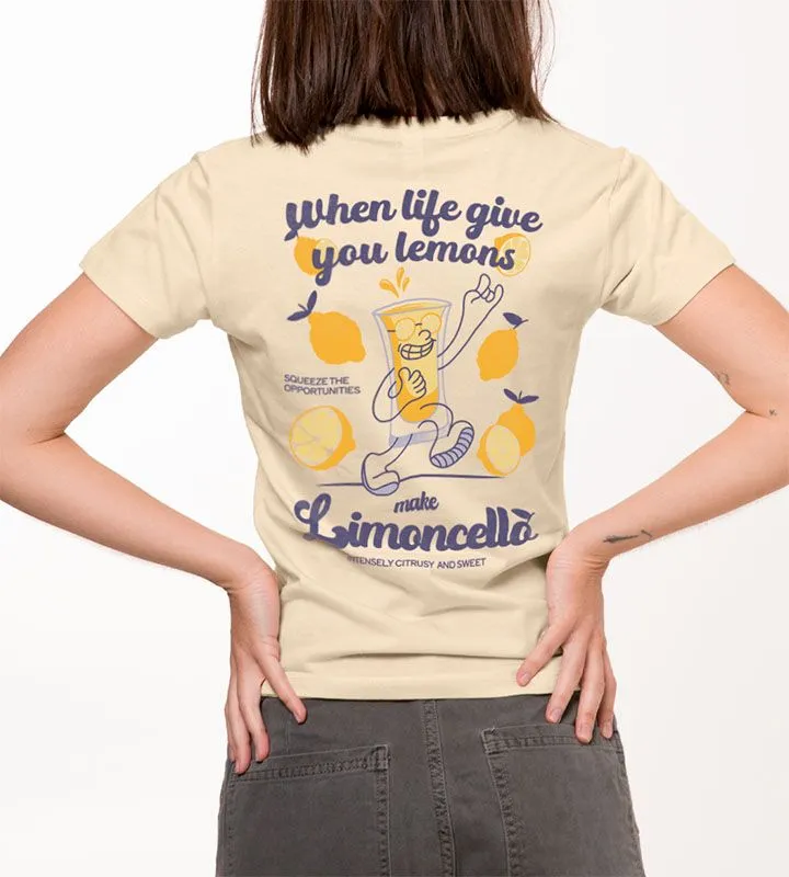 Lemon Inspired Fun Print Light Colored T-Shirt