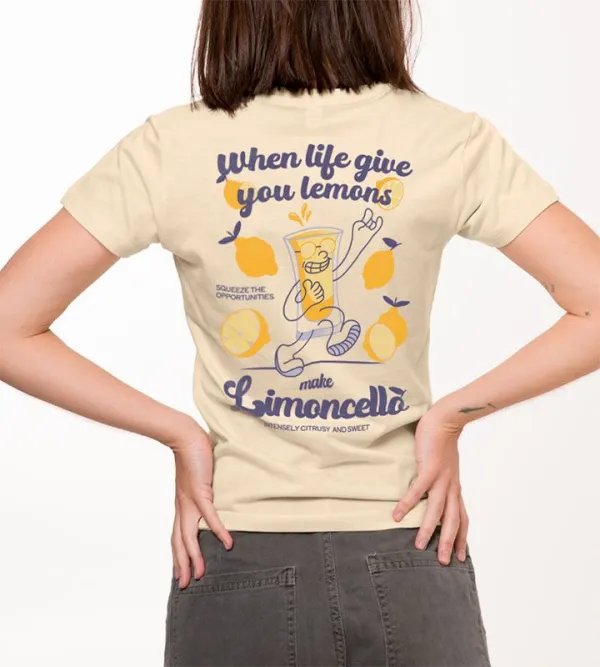 Lemon Inspired Fun Print Light Colored T-Shirt