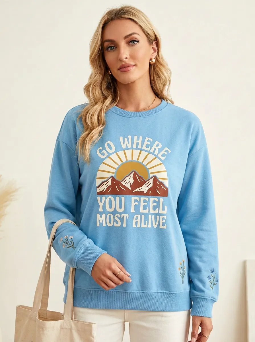 Nature Lover Mountain Sun Sweatshirt