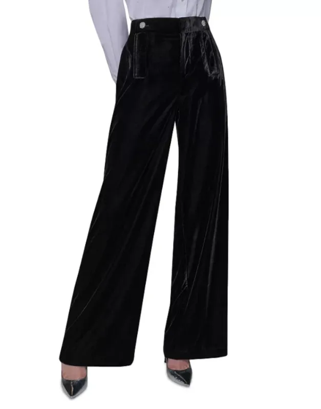 Velvet Wide Leg Pocket Pants