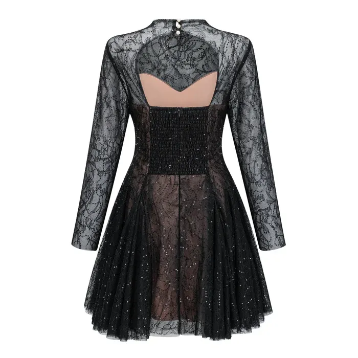 Mirabella Sequined Flroal Lace Mini Dress