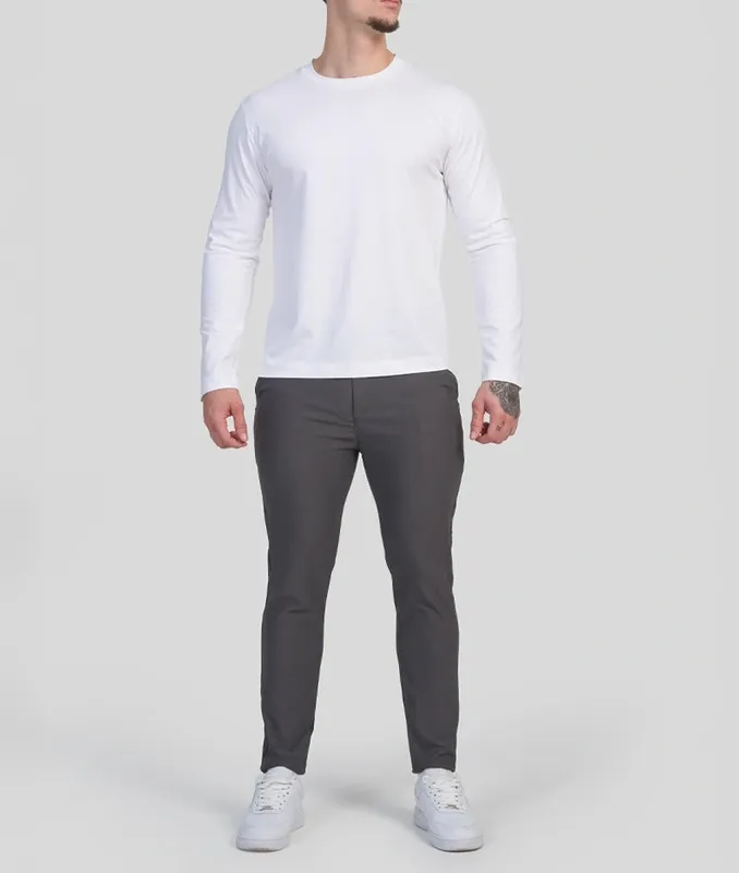 Grey Slim Fit Stretch Pants