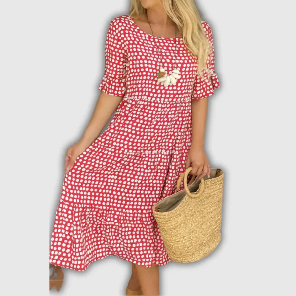 Short Sleeve Relaxed Midi Dress