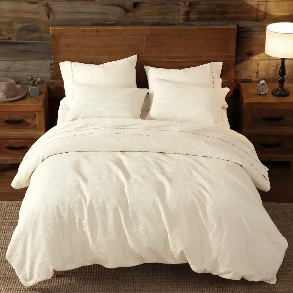 Matelasse Geometric Duvet Cover Set