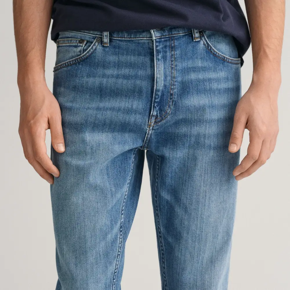 Regular-Fit Stretch Denim Jeans