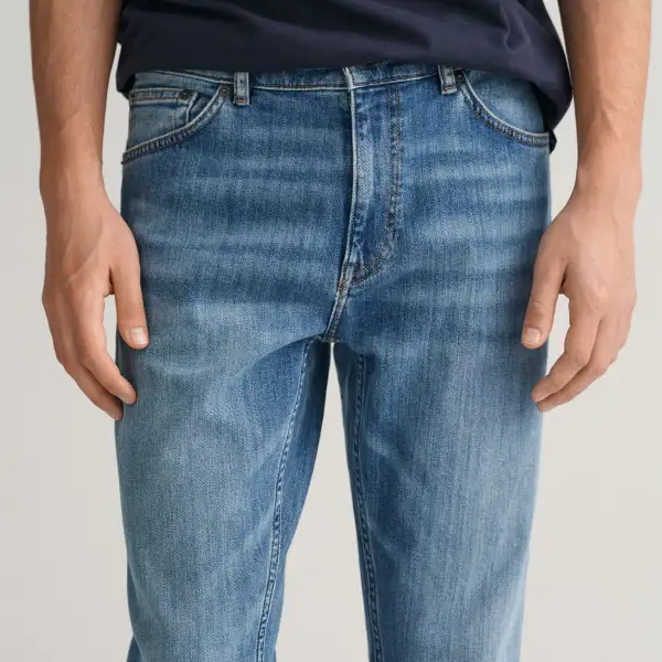 Regular-Fit Stretch Denim Jeans