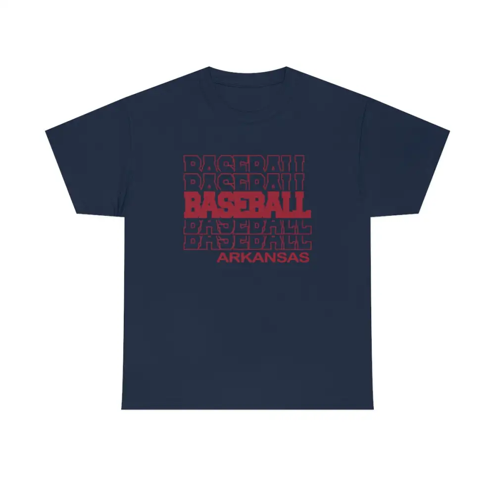 Baseball Arkansas in Modern Stacked Lettering