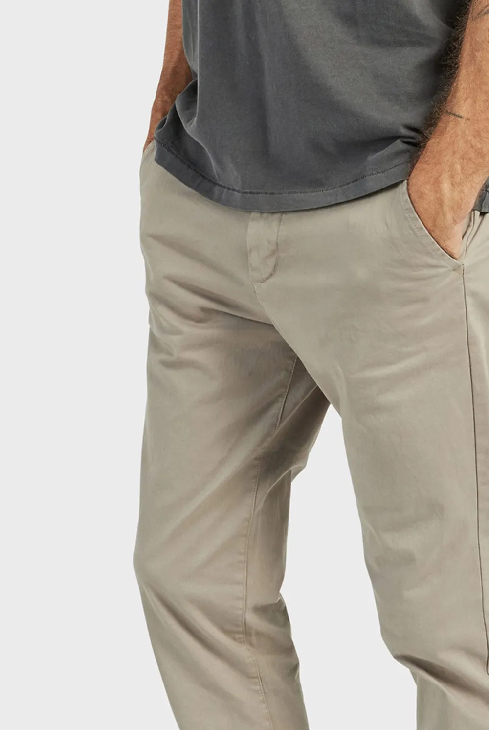 Slim Fit Stretch Cotton Blend Chino Trousers