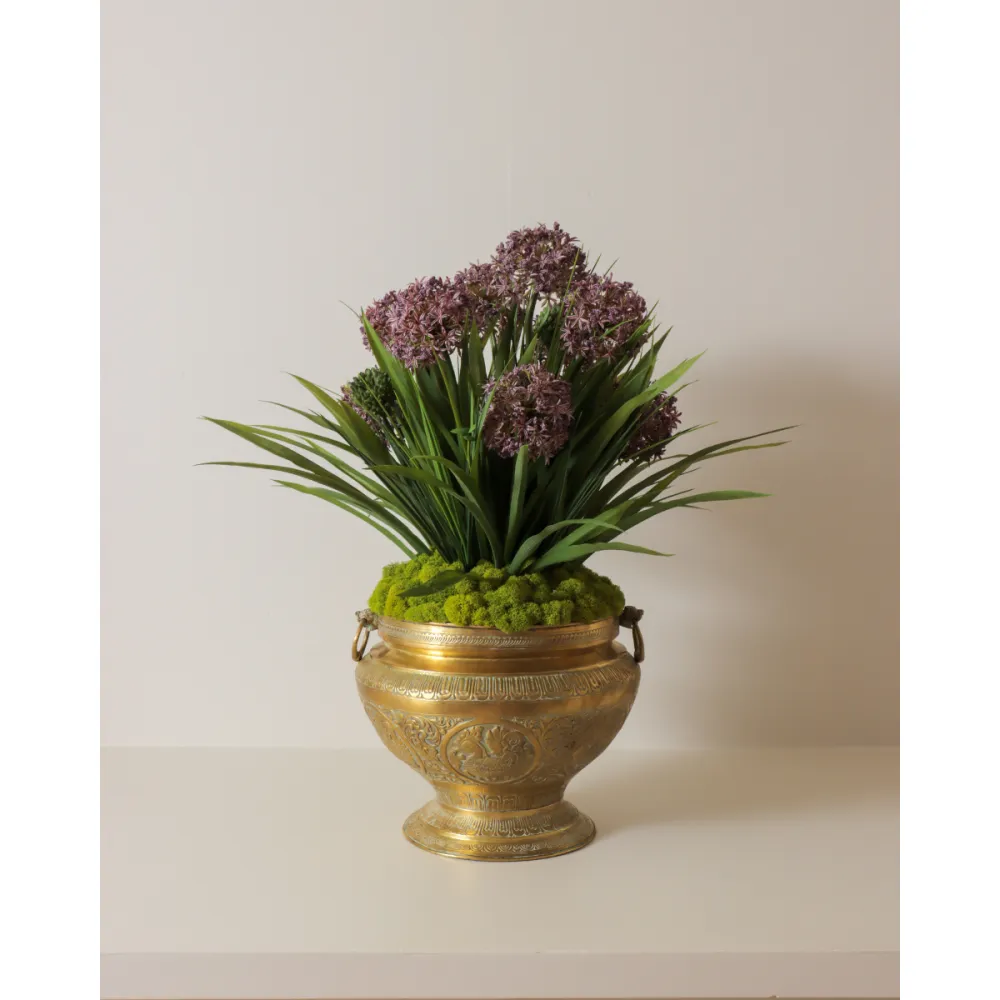 Brass Pedestal Allium Arrangement
