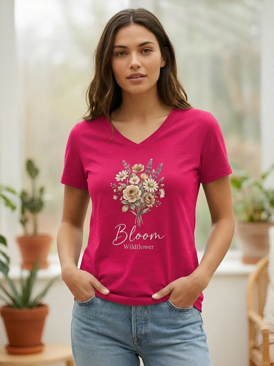 Nature Lover Wildflower T-Shirt Modern