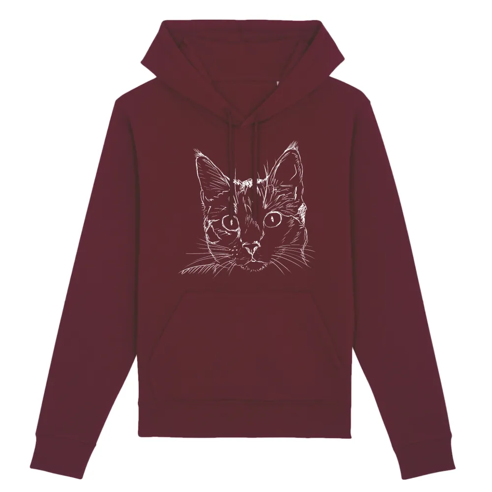 Sketch Cat Graphic Pullover Hoodie
