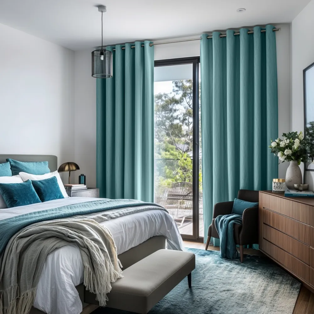 Eyelet Blackout Linen Curtain Panel
