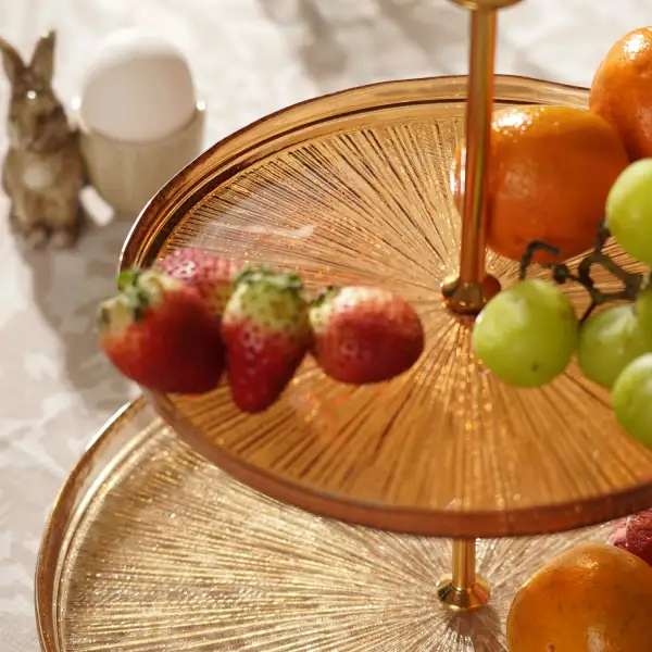 Two Tone Glass Cake Stand
